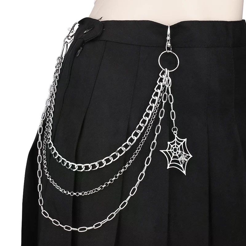Fashion Punk Metal Pants Chain - Street Fashion Jeans Women บทวิจารณ์และราคา
