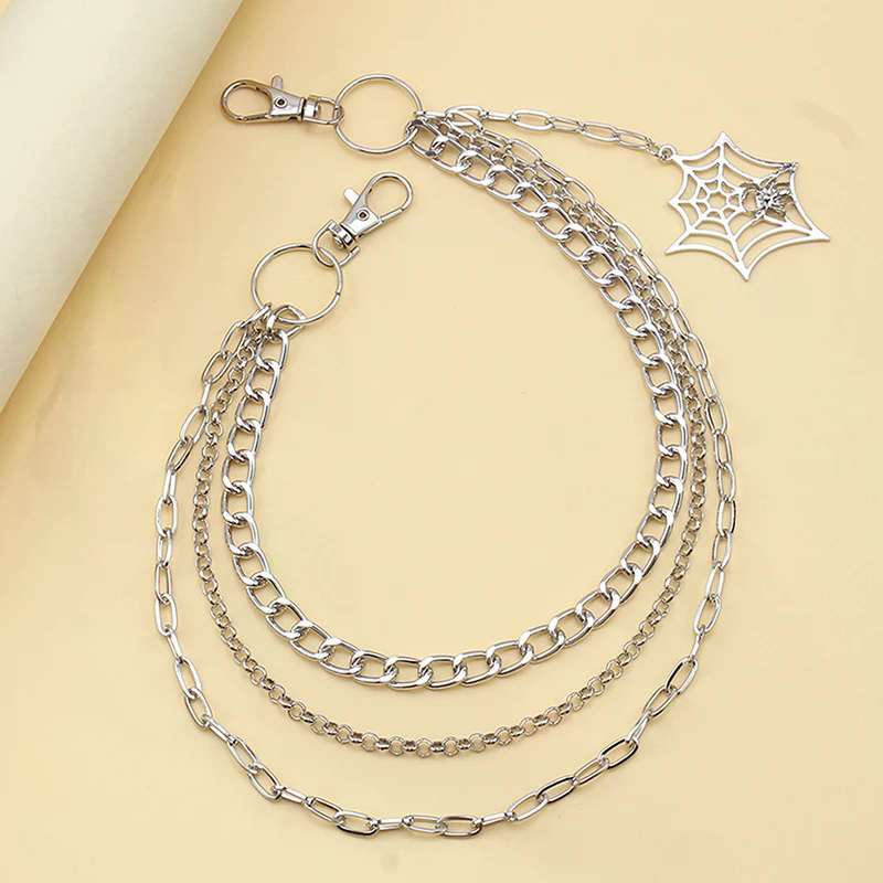 Fashion Punk Metal Pants Chain - Street Fashion Jeans Women บทวิจารณ์และราคา