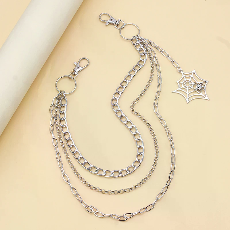 Fashion Punk Metal Pants Chain - Street Fashion Jeans Women บทวิจารณ์และราคา