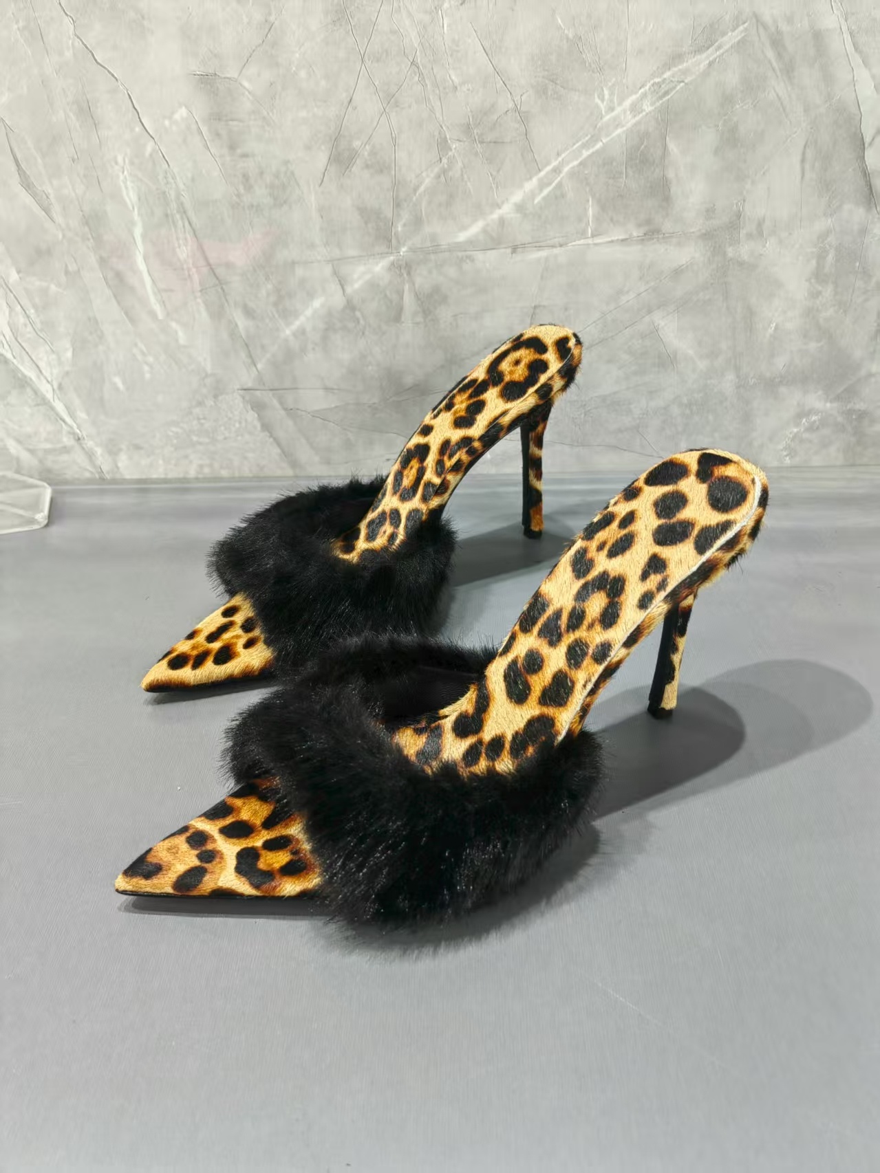 Leopard Print Fur Trim Women S - Street Fashion Ladies บทวิจารณ์และราคา