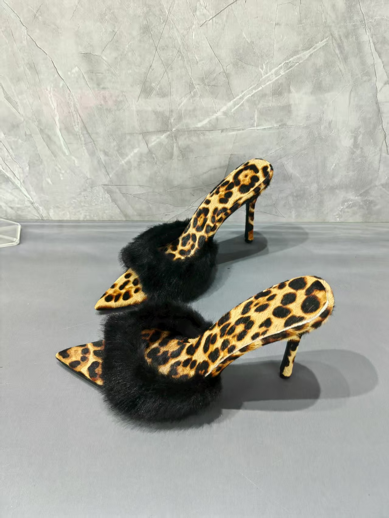 Leopard Print Fur Trim Women S - Street Fashion Ladies บทวิจารณ์และราคา