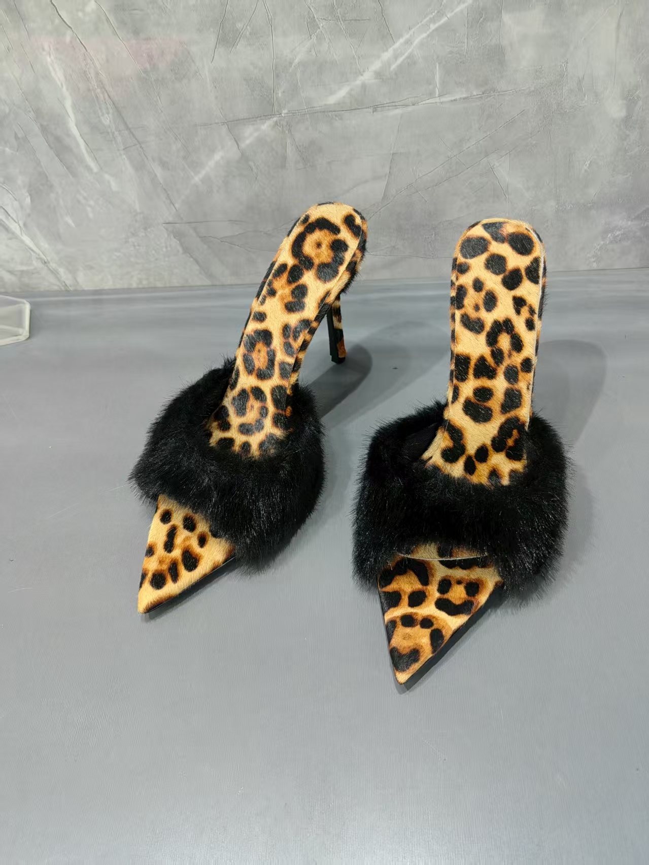 Leopard Print Fur Trim Women S - Street Fashion Ladies บทวิจารณ์และราคา