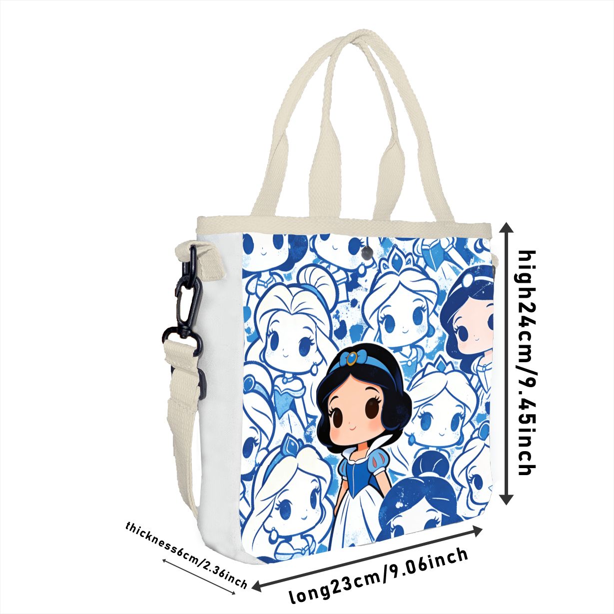 Cartoon snow white Characters  - Tote Bag Canvas Print บทวิจารณ์และราคา