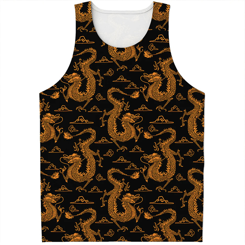 Chinese Dragon Pattern Tank To - Street Fashion In Chinese บทวิจารณ์และราคา