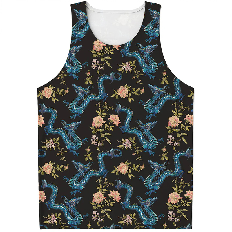 Chinese Dragon Pattern Tank To - Street Fashion In Chinese บทวิจารณ์และราคา