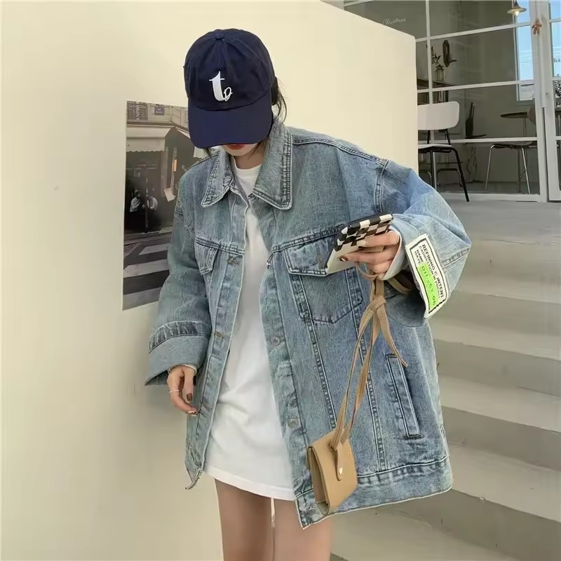 2025 New Fashion Denim Jacket  - Street Fashion Jeans Women บทวิจารณ์และราคา