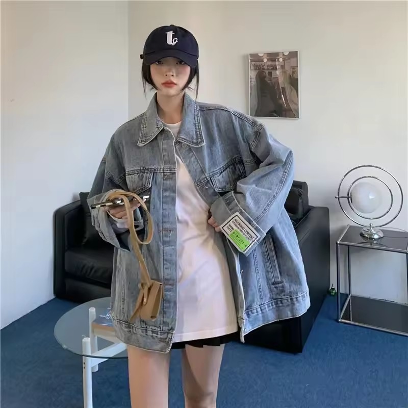 2025 New Fashion Denim Jacket  - Street Fashion Jeans Women บทวิจารณ์และราคา