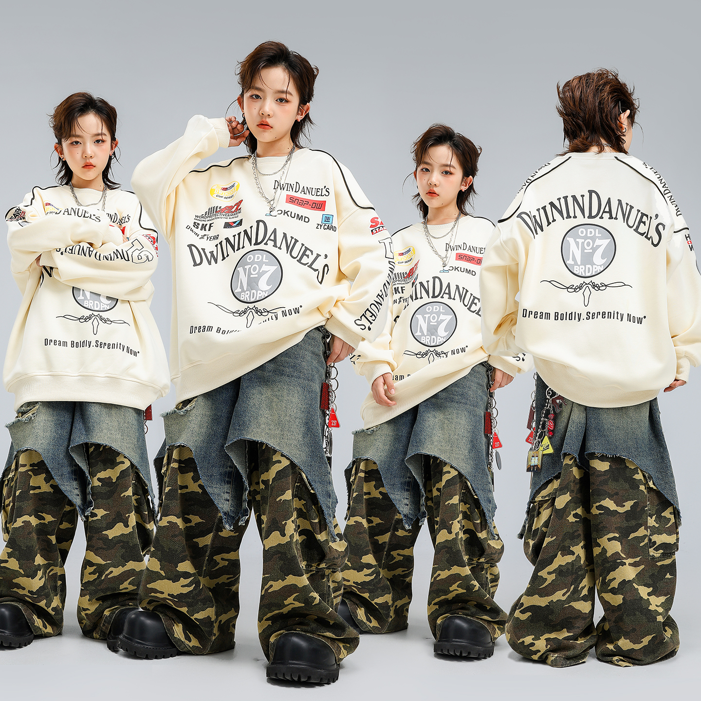 Hip Hop Boys Loose Shirt Camo  - Camo Pattern Set บทวิจารณ์และราคา
