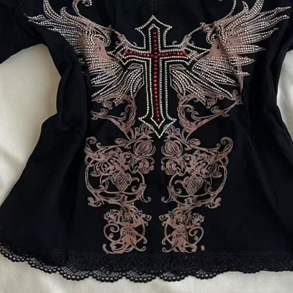 Y2K 90S Black Fake Two-Piece B - Street Fashion Girl บทวิจารณ์และราคา