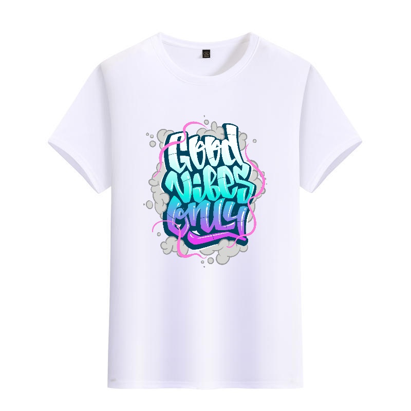 Men's Black Round-Neck Short-S - Street Fashion Graffiti บทวิจารณ์และราคา