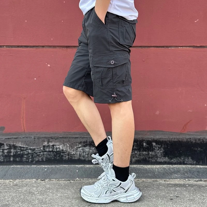 Mens Cargo Shorts Loose Solid  - Cargo Pant Wide บทวิจารณ์และราคา