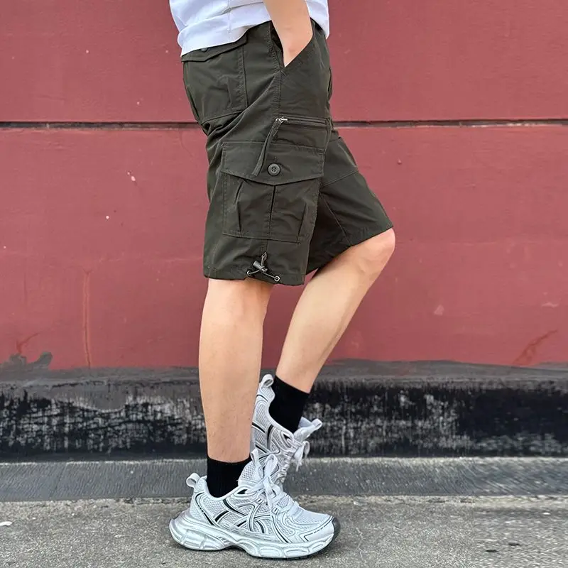 Mens Cargo Shorts Loose Solid  - Cargo Pant Wide บทวิจารณ์และราคา