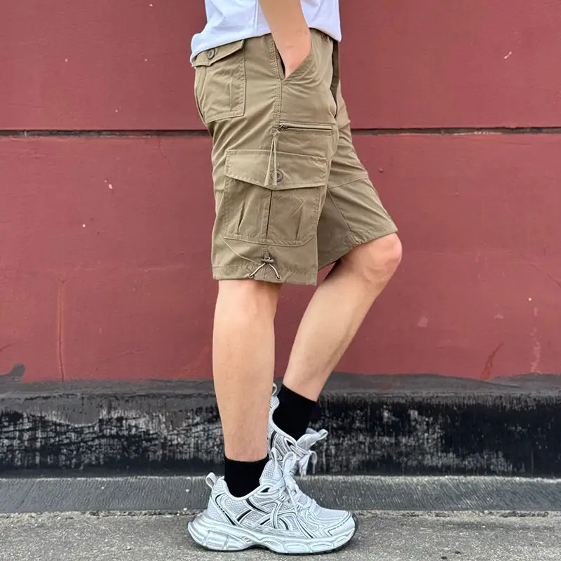 Mens Cargo Shorts Loose Solid  - Cargo Pant Wide บทวิจารณ์และราคา