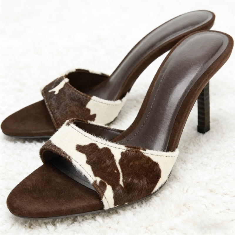High Quality Suede Thin Heeled - Street Fashion Graffiti บทวิจารณ์และราคา