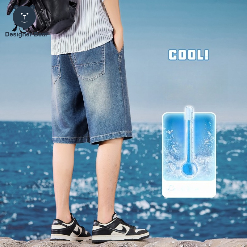 Summer Thin Men's Denim Shorts - Street Fashion Baggy บทวิจารณ์และราคา