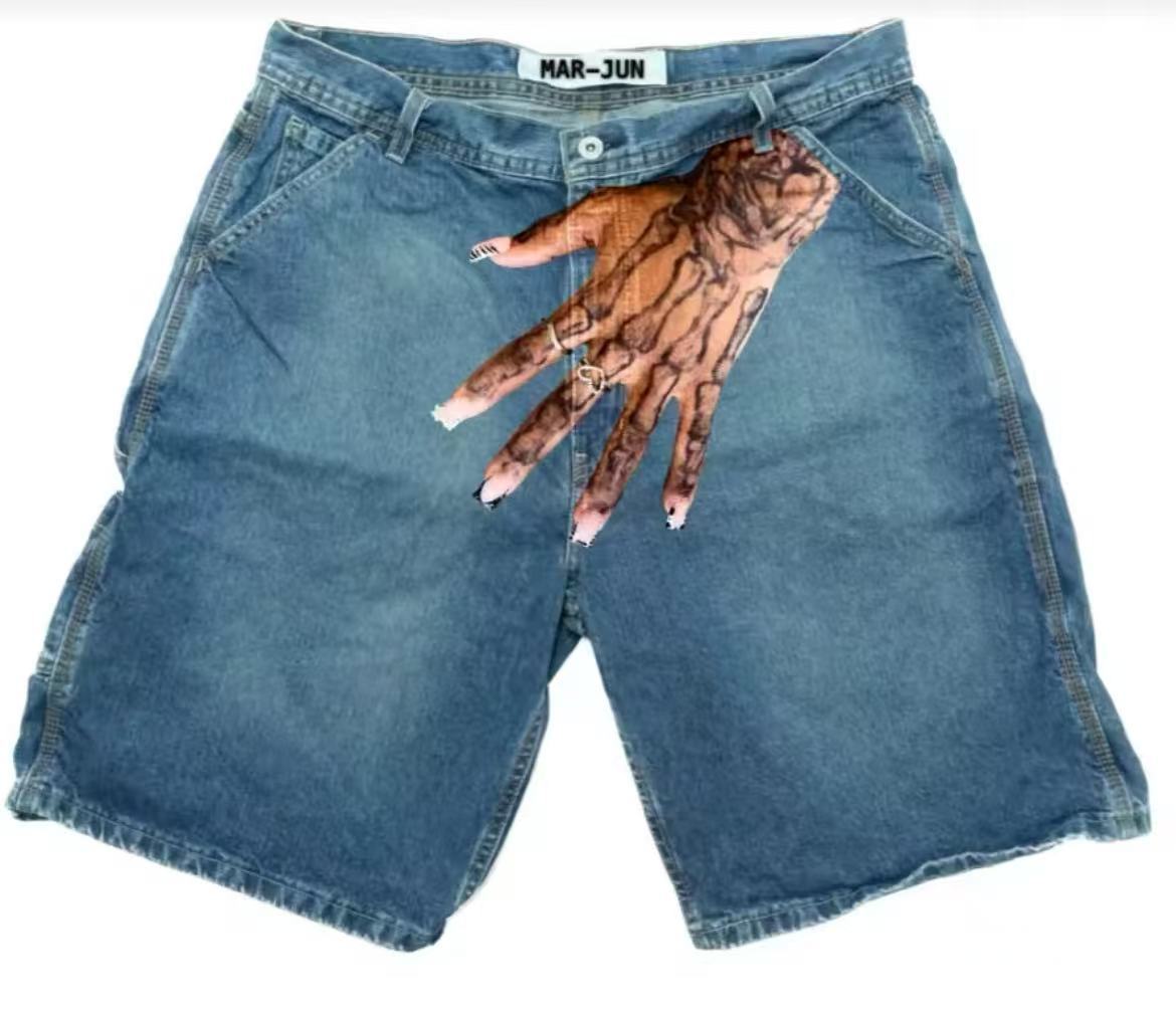 Y2K Baggy Denim Shorts vintage - Street Fashion Baggy บทวิจารณ์และราคา
