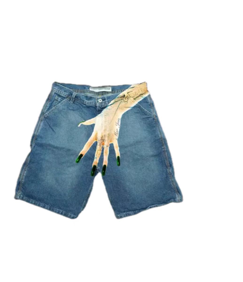 Y2K Baggy Denim Shorts vintage - Street Fashion Baggy บทวิจารณ์และราคา