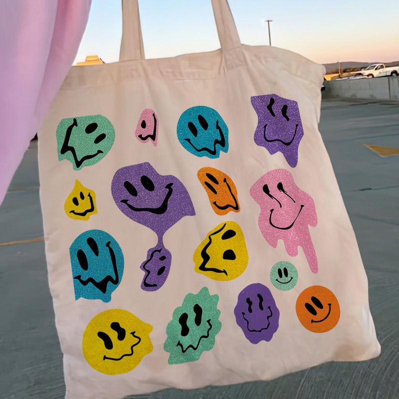 Flower Power Printed Printed C - Tote Bag Canvas Print บทวิจารณ์และราคา