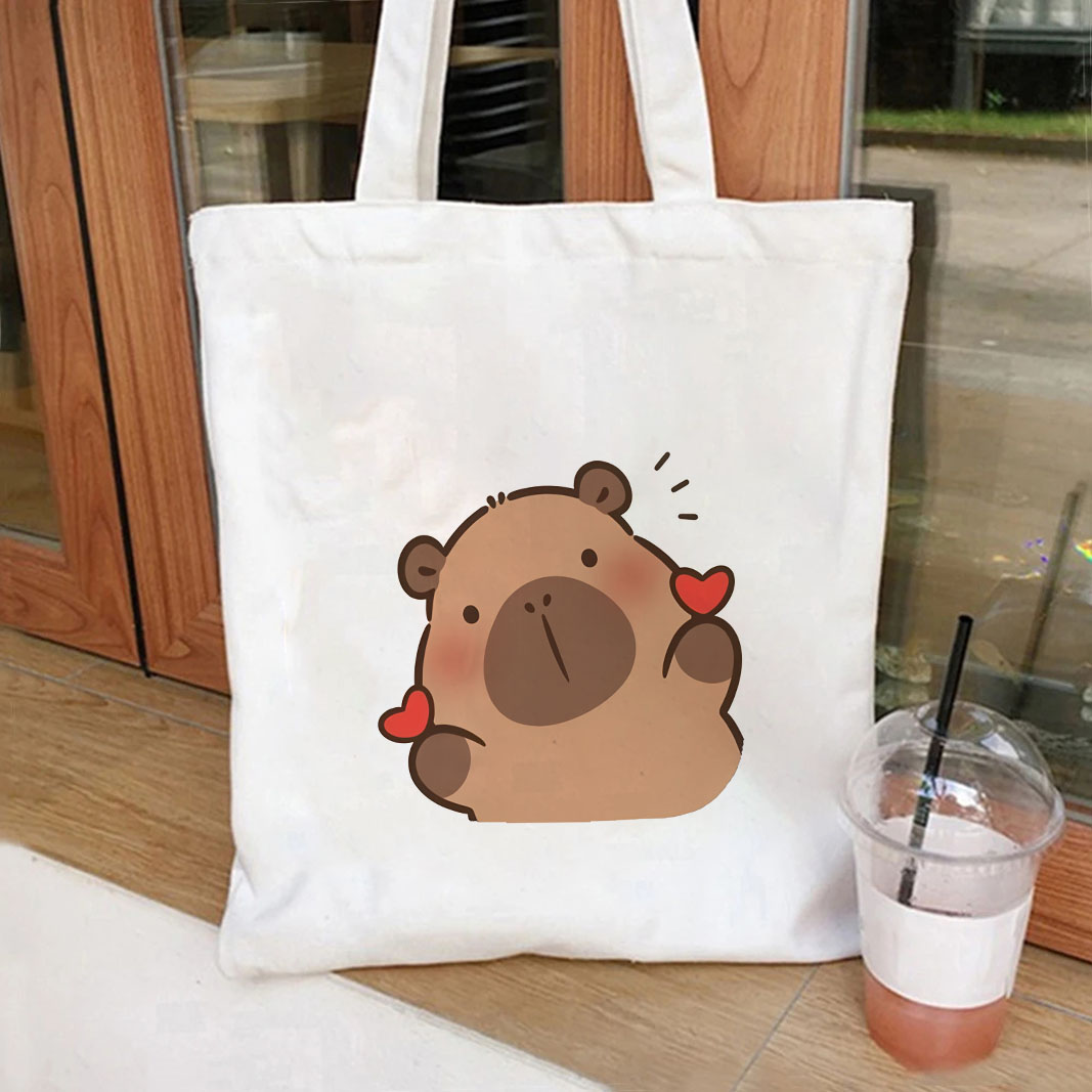 1pc Japanese Style capybara Pr - Tote Bag Canvas Print บทวิจารณ์และราคา