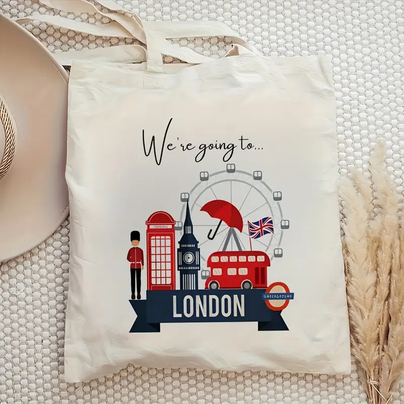 London Landmark Bus Phone Boot - Tote Bag Canvas Print บทวิจารณ์และราคา