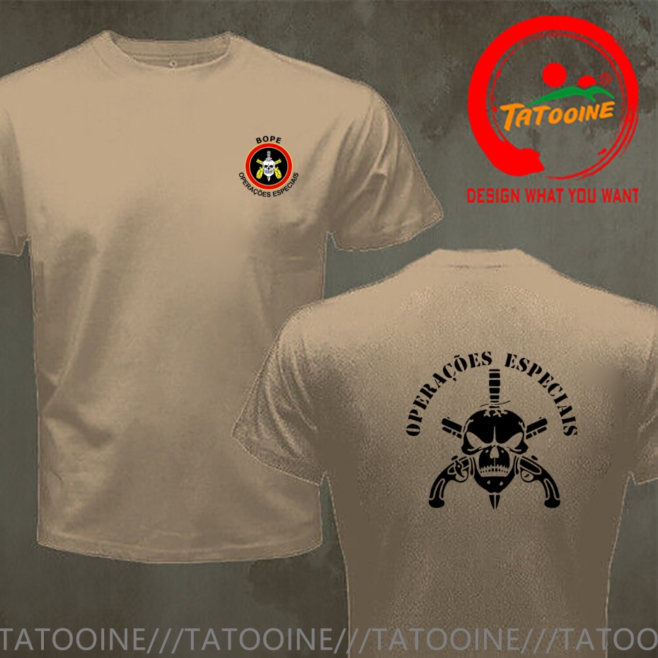 Funny Design BOPE Elite Death  - Street Fashion Brazil บทวิจารณ์และราคา