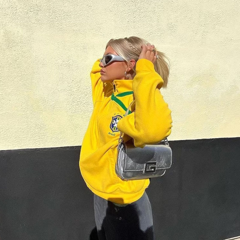 Brasil Flag Jacket Y2k Retro F - Street Fashion Brazil บทวิจารณ์และราคา