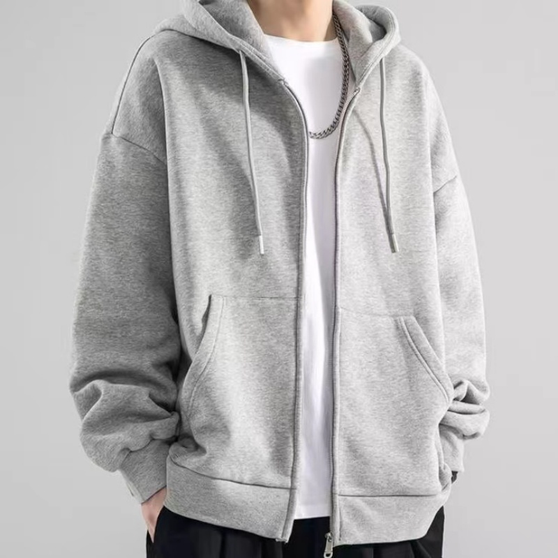 Fashion Casual Black Gray Blue - Street Fashion Zip Up Hoodie บทวิจารณ์และราคา