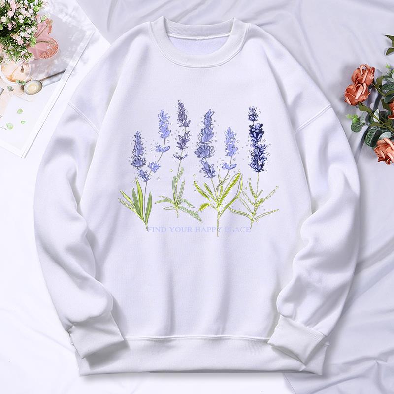 Beautiful Of Lavender Printing - Oversized Crewneck Fleece บทวิจารณ์และราคา