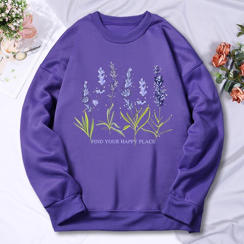 Beautiful Of Lavender Printing - Oversized Crewneck Fleece บทวิจารณ์และราคา