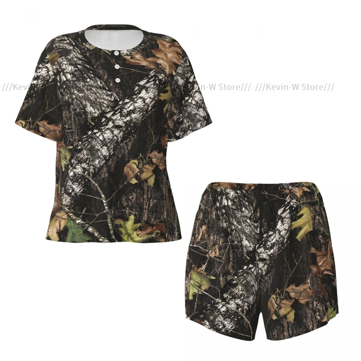 Two piece women's pajama round - Camo Pattern Set บทวิจารณ์และราคา