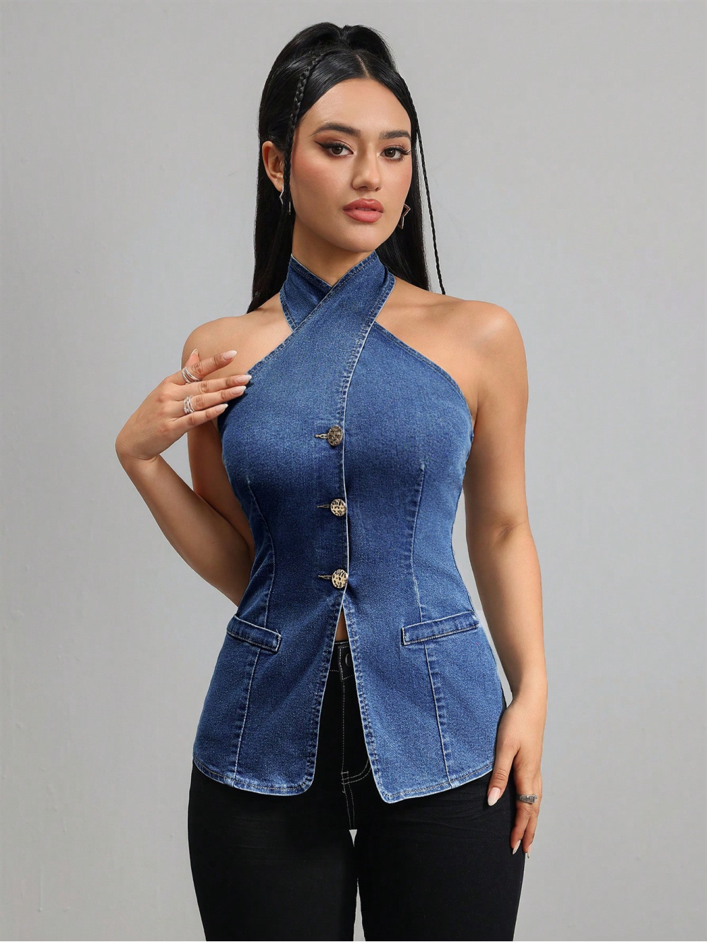 2026 new neck hanging sleevele - Street Fashion Girl บทวิจารณ์และราคา