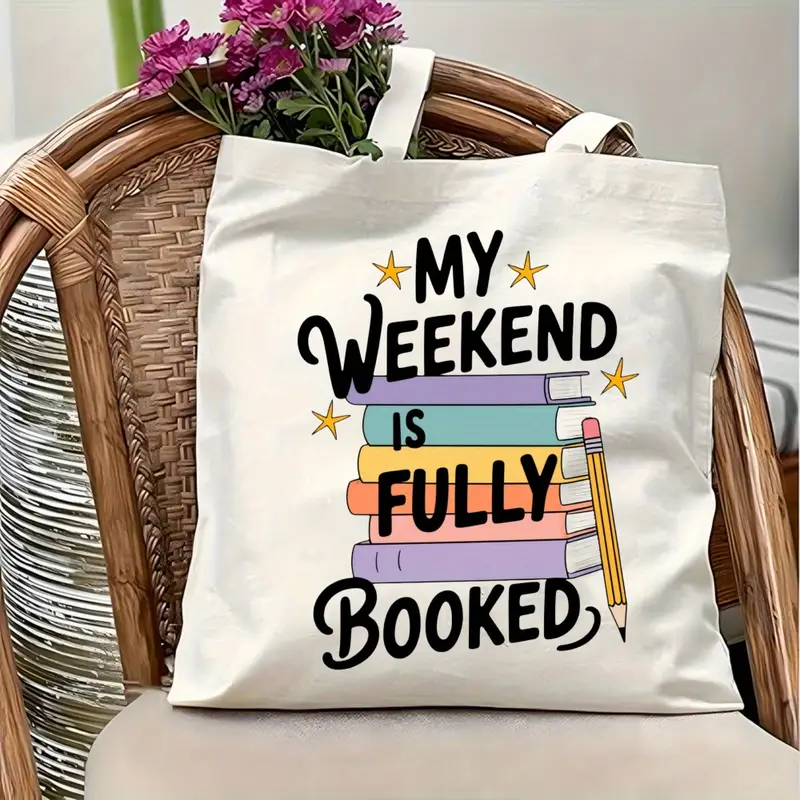 My Weekend Is Fully Booked Can - Tote Bag Canvas Print บทวิจารณ์และราคา