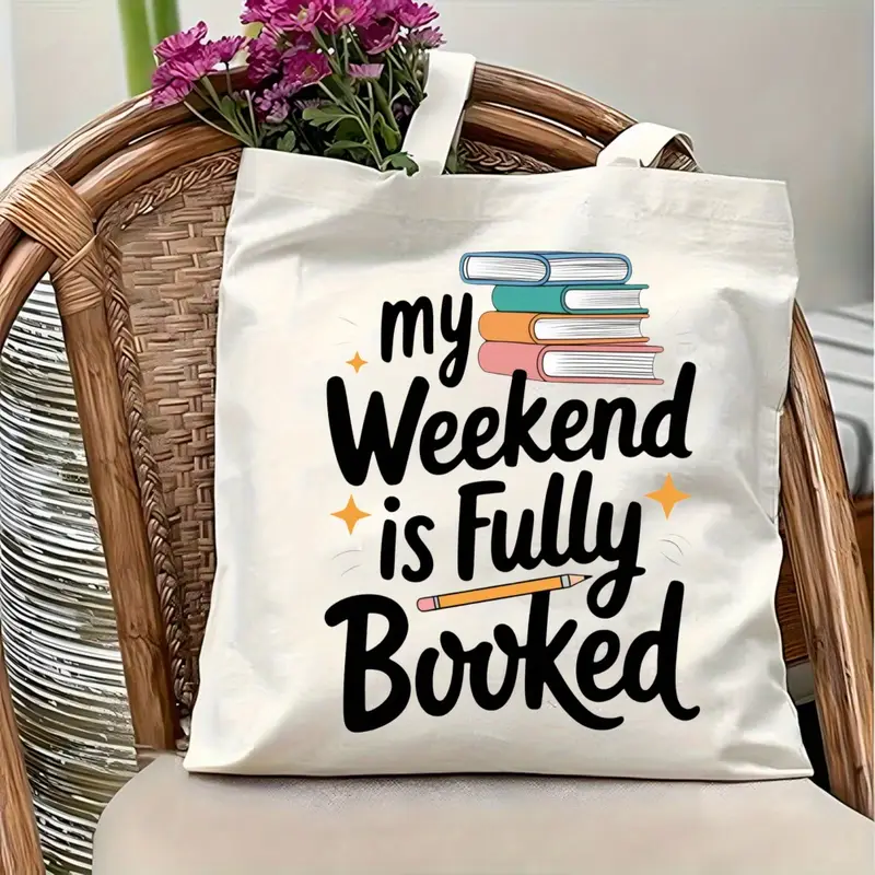 My Weekend Is Fully Booked Can - Tote Bag Canvas Print บทวิจารณ์และราคา