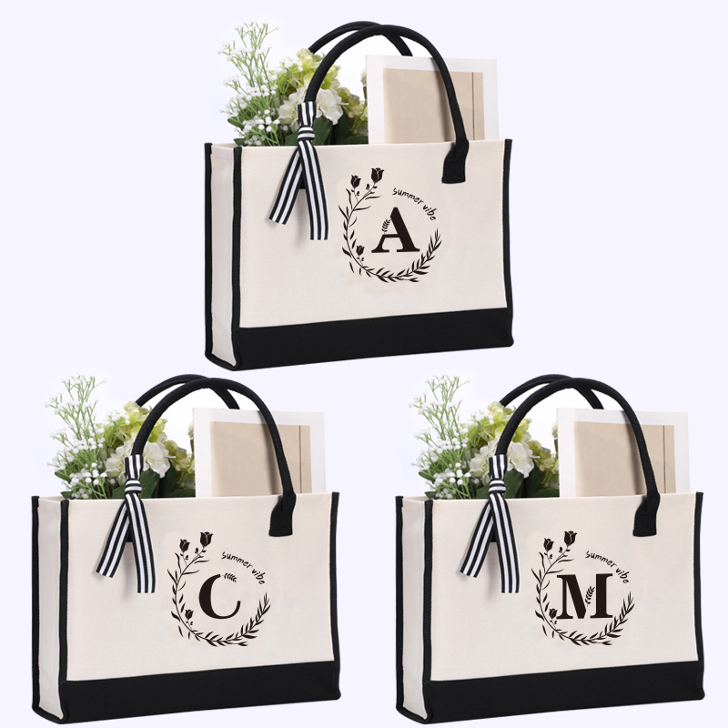 Leather letter print tote bag, - Tote Bag Canvas Print บทวิจารณ์และราคา