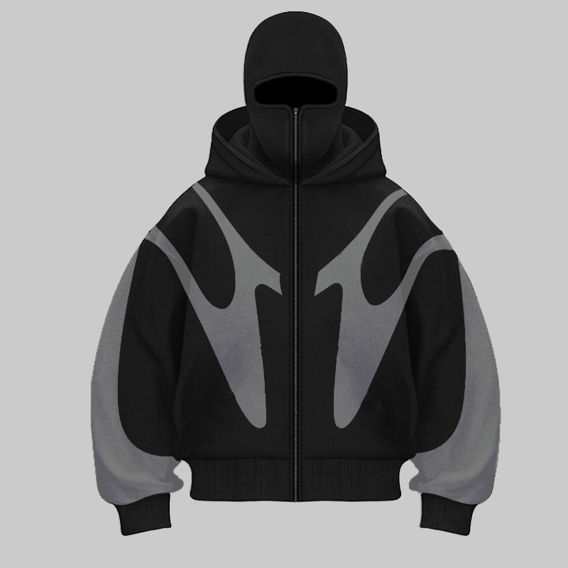 Retro Printed Devil Pattern Do - Street Fashion Zip Up Hoodie บทวิจารณ์และราคา