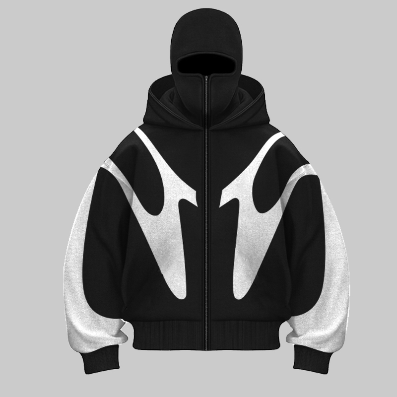 Retro Printed Devil Pattern Do - Street Fashion Zip Up Hoodie บทวิจารณ์และราคา