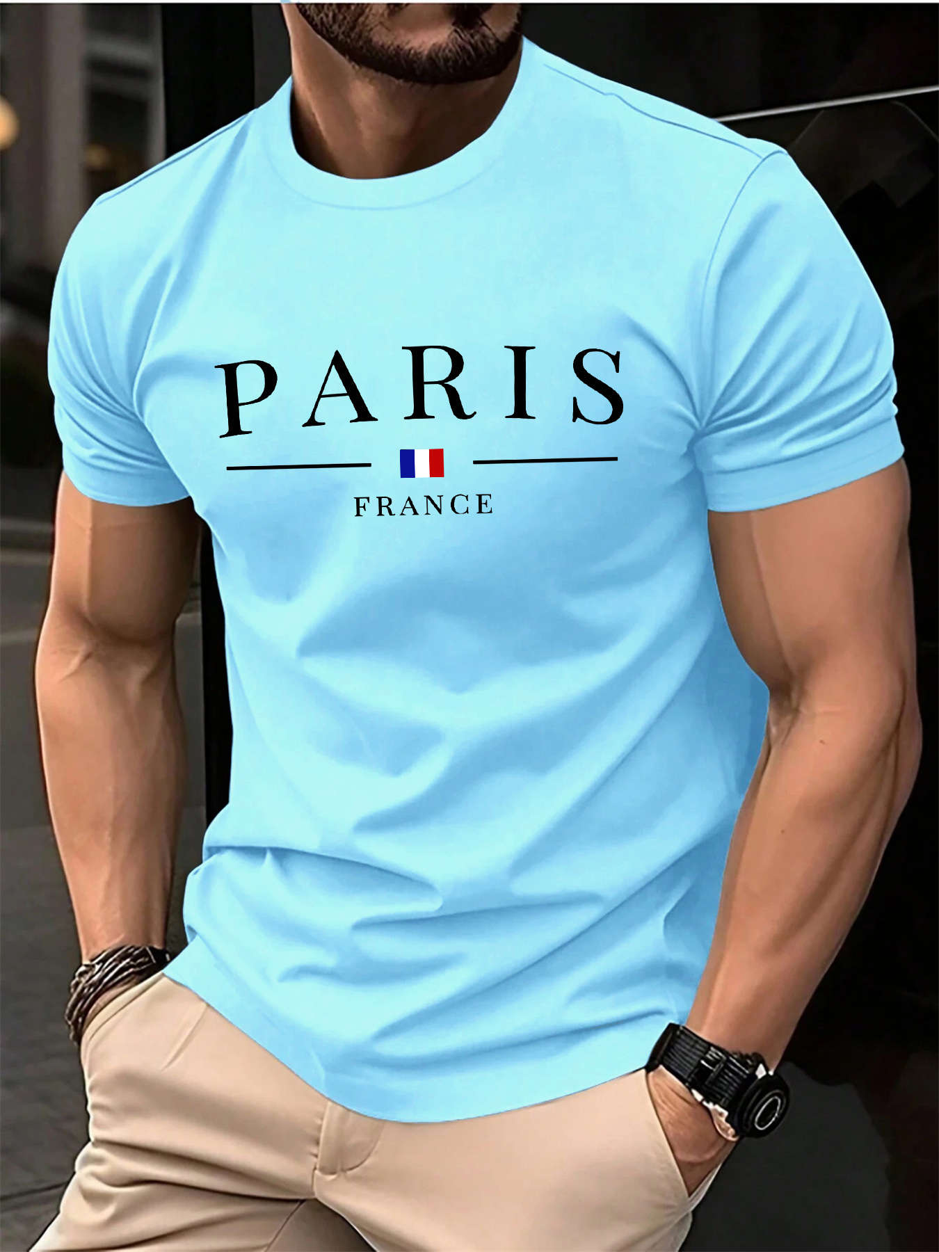 Summer men's 100% pure cotton  - Street Fashion In Paris บทวิจารณ์และราคา