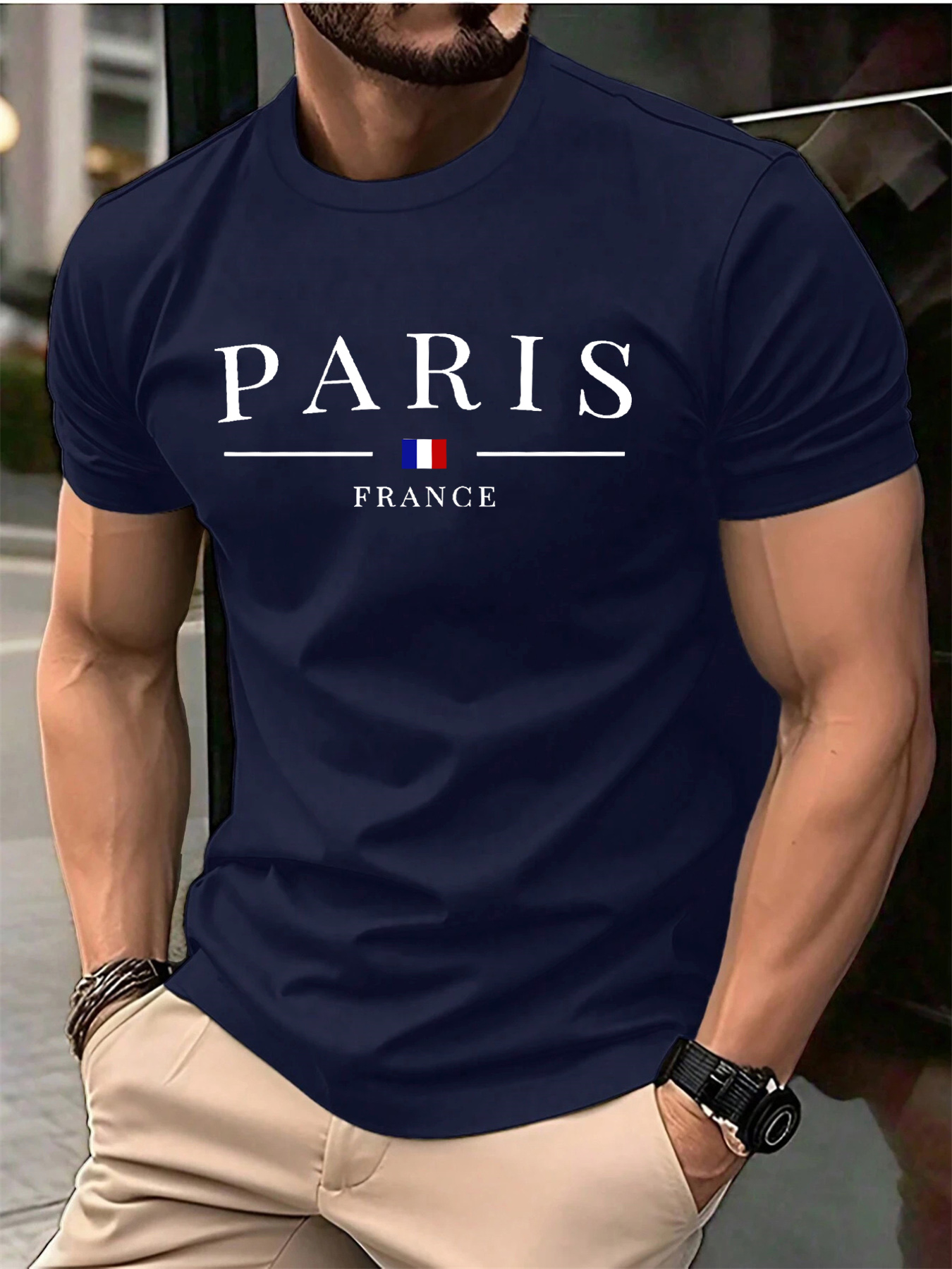 Summer men's 100% pure cotton  - Street Fashion In Paris บทวิจารณ์และราคา