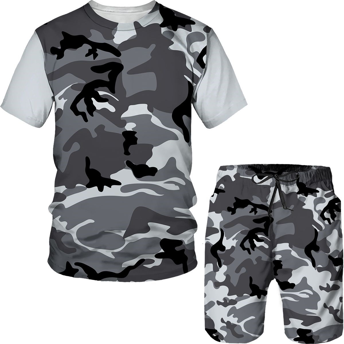 Men's Camouflage T-shirts Shor - Camo Pattern Set บทวิจารณ์และราคา