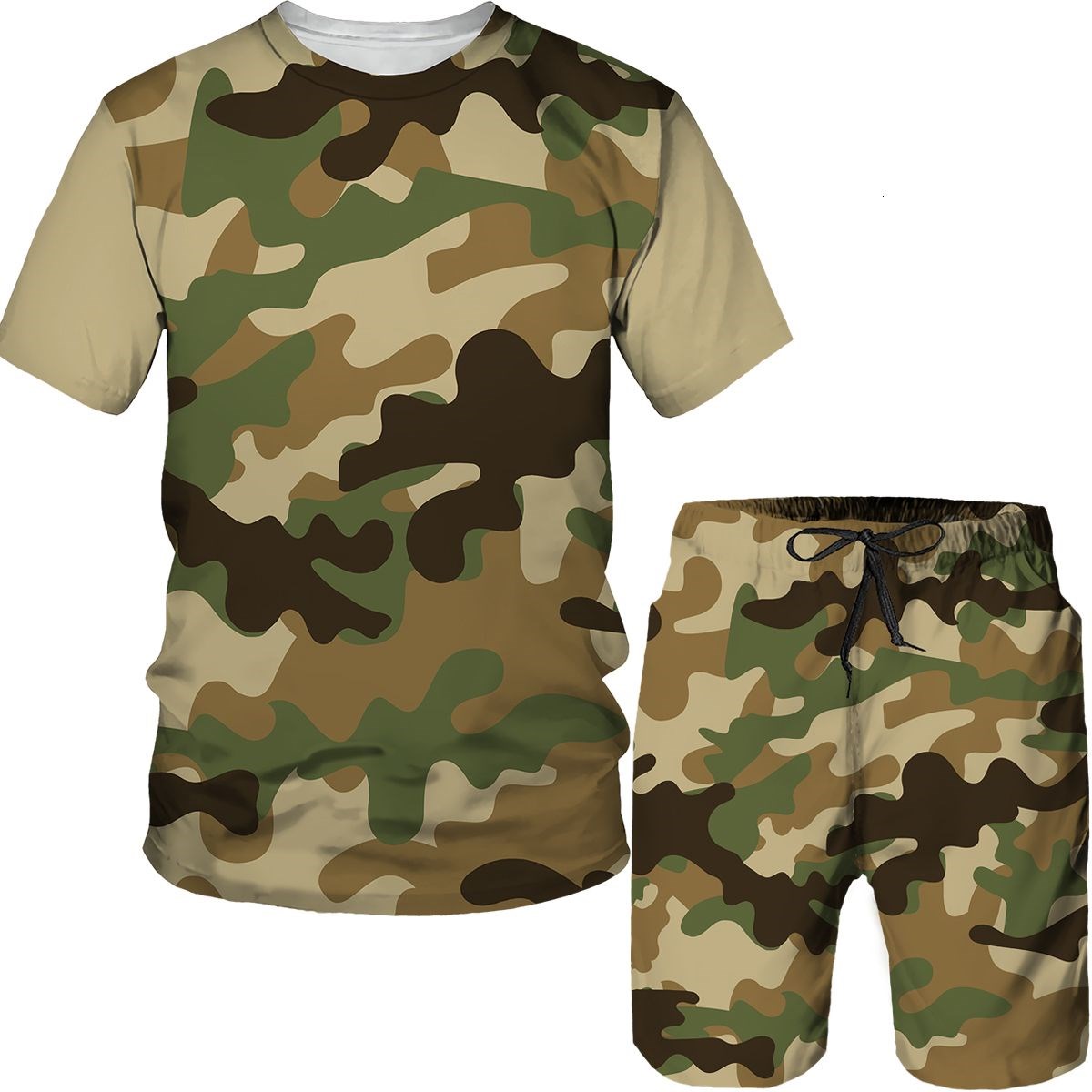 Men's Camouflage T-shirts Shor - Camo Pattern Set บทวิจารณ์และราคา