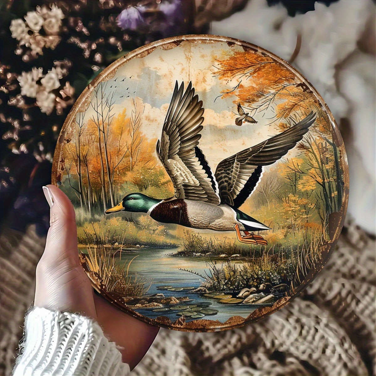 1pc, 8x8 Inch Vintage Wild Duc - Street Fashion Blog บทวิจารณ์และราคา