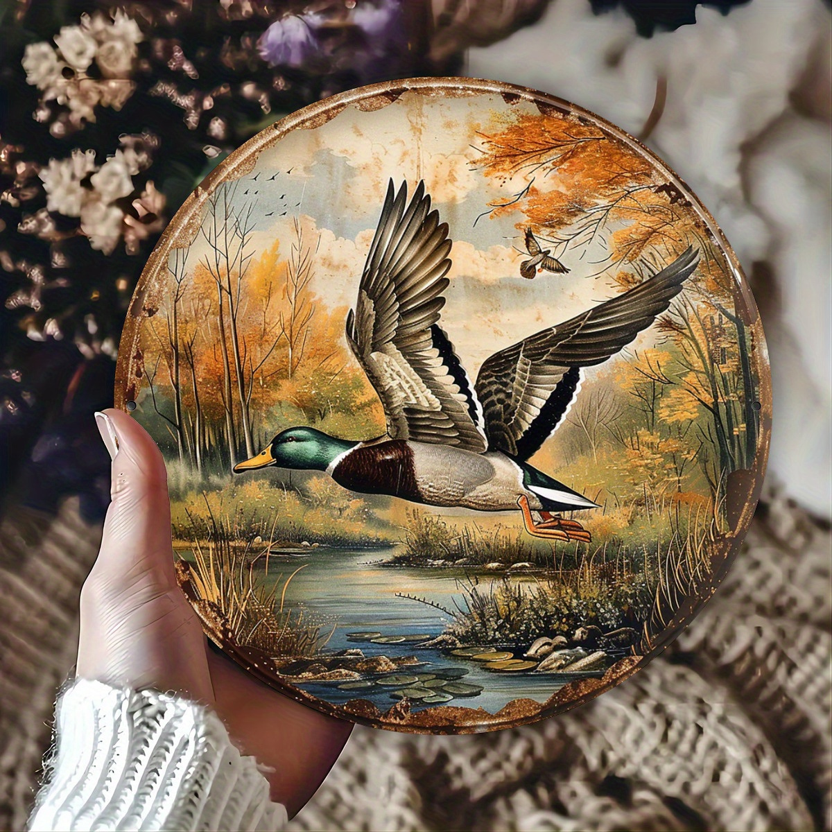 1pc, 8x8 Inch Vintage Wild Duc - Street Fashion Blog บทวิจารณ์และราคา