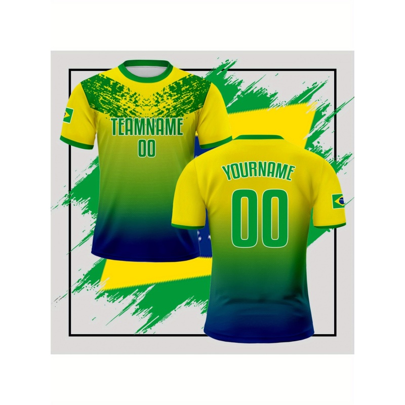 3D Printed Brazil Sports T-Shi - Street Fashion Brazil บทวิจารณ์และราคา
