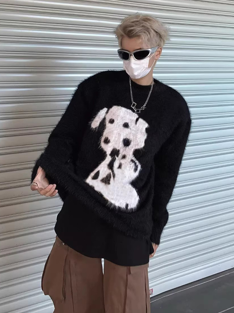 REDDACHIC Dalmatian Print Swea - Oversized Crewneck Fleece บทวิจารณ์และราคา