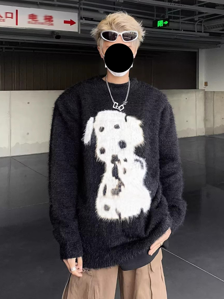 REDDACHIC Dalmatian Print Swea - Oversized Crewneck Fleece บทวิจารณ์และราคา