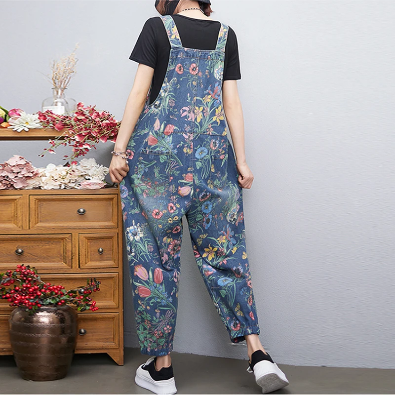 Casual Streetwear Print Floral - Street Fashion Jeans Women บทวิจารณ์และราคา