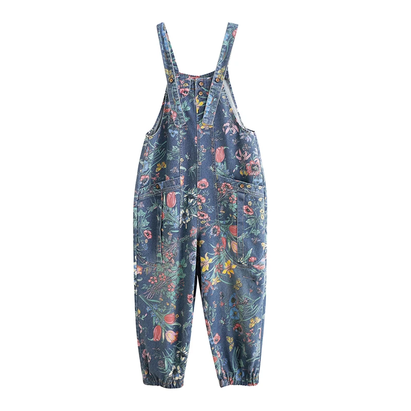 Casual Streetwear Print Floral - Street Fashion Jeans Women บทวิจารณ์และราคา
