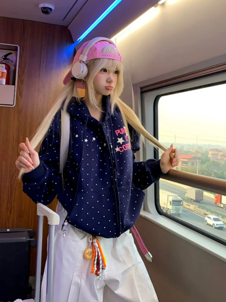 Subculture Sweatshirts Women H - Street Fashion Zip Up Hoodie บทวิจารณ์และราคา