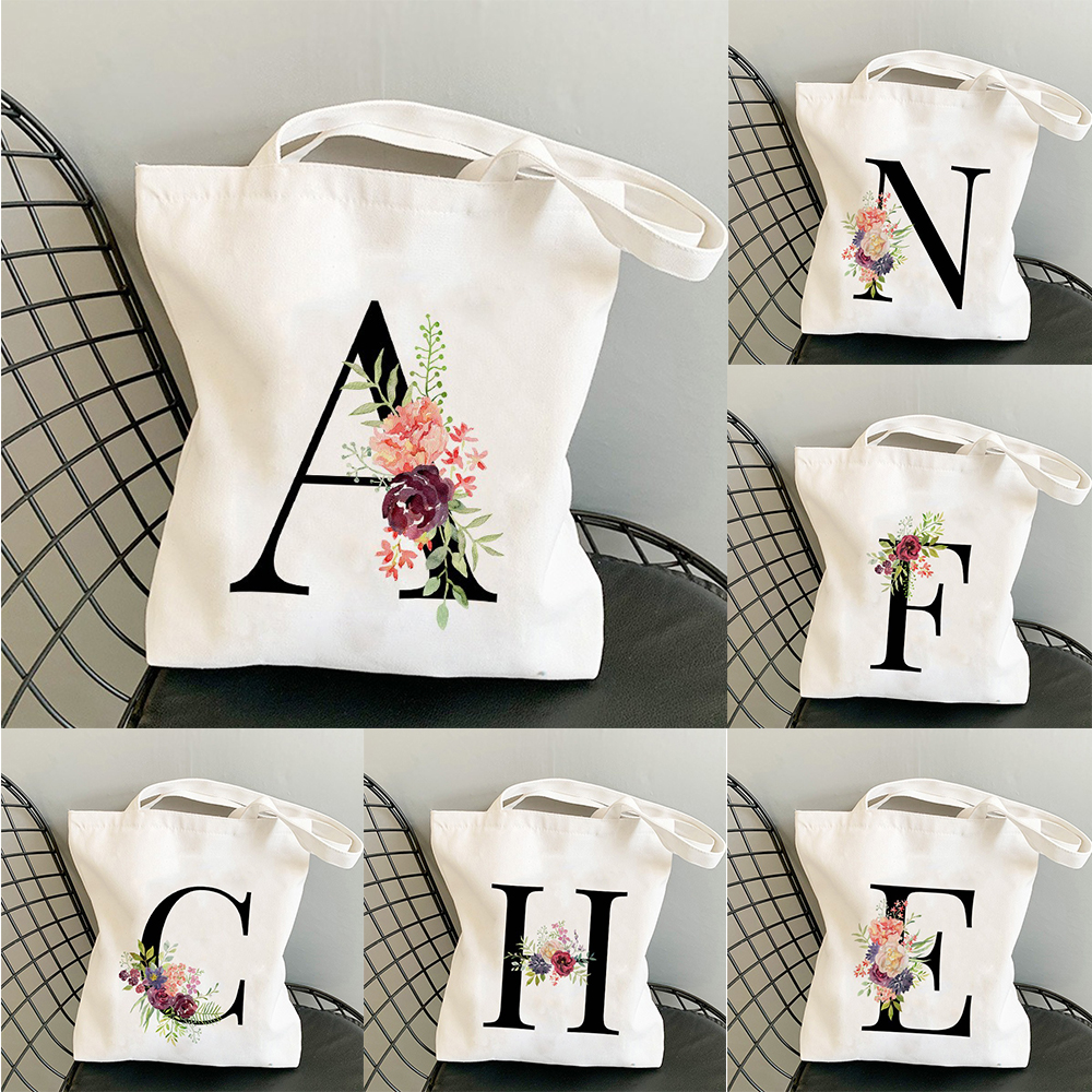 Wild Flower Alphabet Y2K Women - Tote Bag Canvas Print บทวิจารณ์และราคา