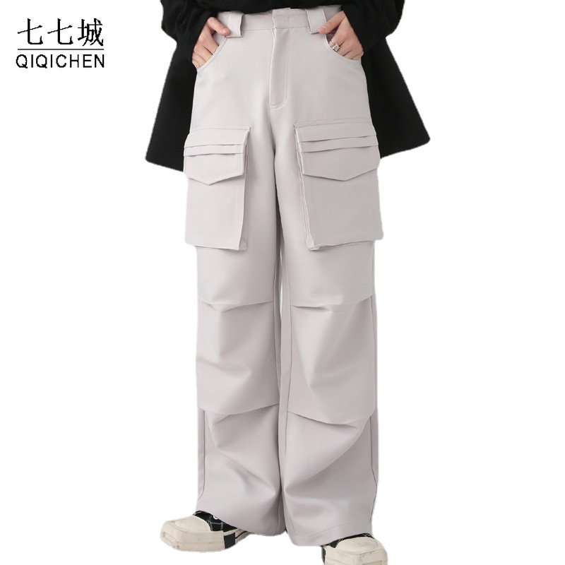 Vintage Cargo Pants Men Solid  - Cargo Pant Wide บทวิจารณ์และราคา